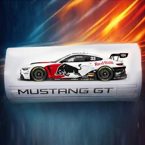 Image of Art Smart Mustang GT Racing Car Air Conditioner Sticker, High Quality Vinyl, HD Gloss Finish, 24 Inches, for Indoor (White)