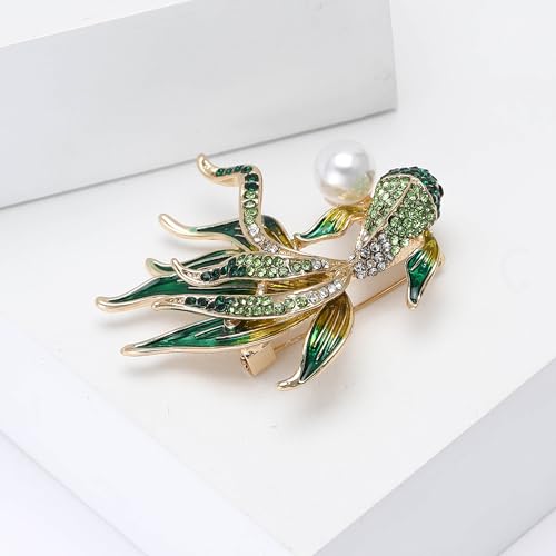 Image of Rhinestone Goldfish Brooches and Pins for Women Fashion Accessories Clothing Pins