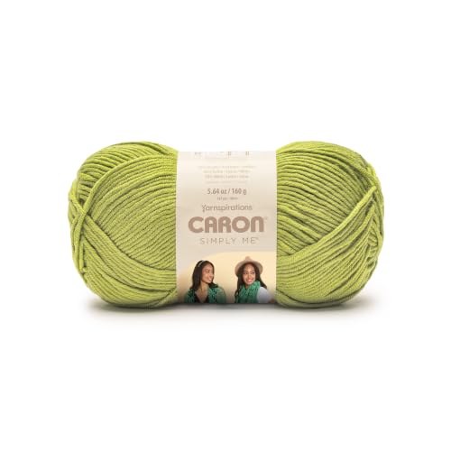 Image of Caron Simply Me, Soft Yarn for Crocheting, Olive Quartz, 2-Pack | #5 Bulky Yarn, 62% Acrylic 20% Nylon 18% Wool, Soft Yarn for Knitting, Crochet, Hobby Crafts, 197yd, 160g /5.64oz per skein