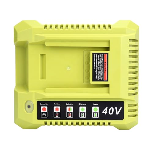 Cargador de batería Ryobi 40V con carga rápida OP401 y diagnóstico de estado LED 7