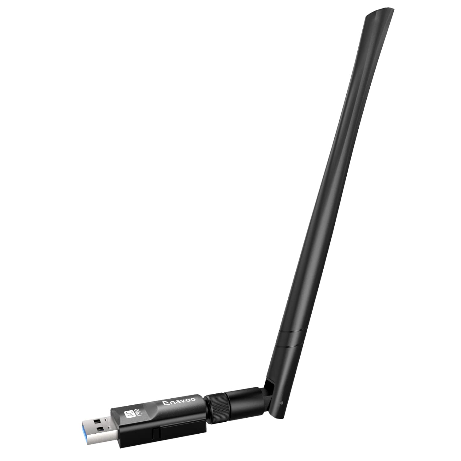 WiFi Adapter 1300Mbps, Enavoo USB 3.0 Wireless Network WiFi Dongle with 5dBi Antenna for PC/Desktop/Laptop/Mac, Dual Band 2.4G/5G 802.11ac,Support Windows 10/8/8.1/7/Vista/XP, Mac10.9-10.15