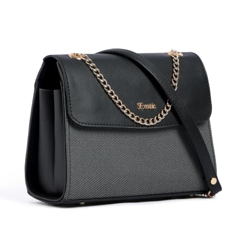 Image of EXOTIC Dual Tone Textured Sling Bag with Multi Compartment