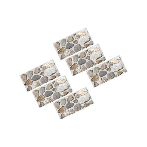 PACKOVE Papiers Peints à Motif de Galets Imperméables et Anti-humidité en Pvc, 6 Feuilles pour Décoration Murale Cuisine, Design Créatif