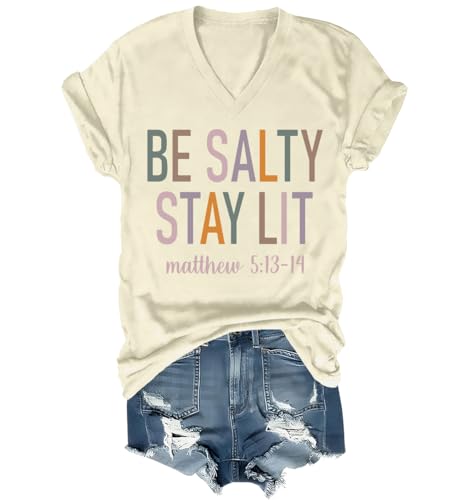 Be Salty Stay Lit Shirt Funny Christian Religious Faith Be Salty Stay Lit Matthew 5 13-14 T-Shirt Unisex
