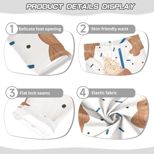 ZZKKO Girls Leggings Biscuit Fish with Cream Sprinkles Toddler Girls Clothes Leggings for Girls Toddler Girls Leggings 3-4T3