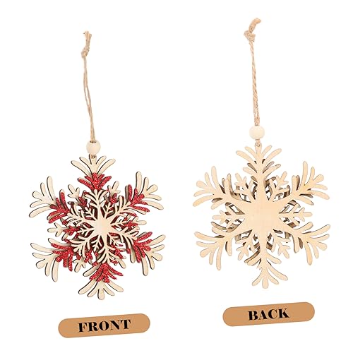 Pendentif de flocon de neige de Noël incassable en bois léger