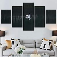 SIGNWIN 5 Panel Canvas Wall Art Birds Closeup Multicolor Photography Realism Relax/Calm Romantics for Home Decorations Ready to Hang - 60