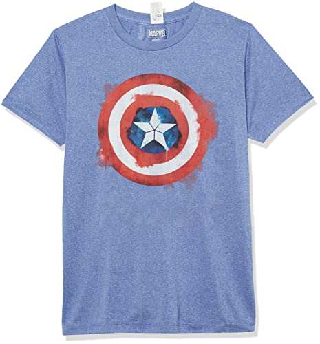 T-Shirt Marvel Captain America Bleu Roi pour Garçon XL avec Logo Spray