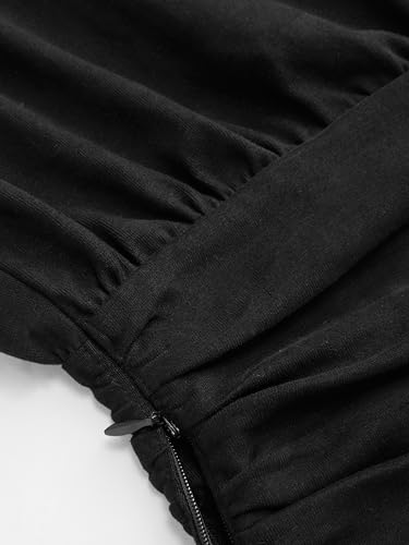 CIDER Off Shoulder Tops Asymmetrical Neck Ruched Short Sleeve Tee Top Casual Cotton Blend T-Shirt Women's Blouse2