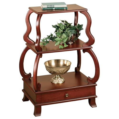 Touch of Class Abbott Accent Table - Made of Wood - Vintage Style Decor - Wooden Side Tables for Bedroom Nightstand, Living Room Chairside - Three Shelves for Stylish Storage Space