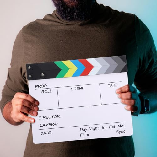 Clap de cinéma acrylique blanc léger pour accessoire de décoration