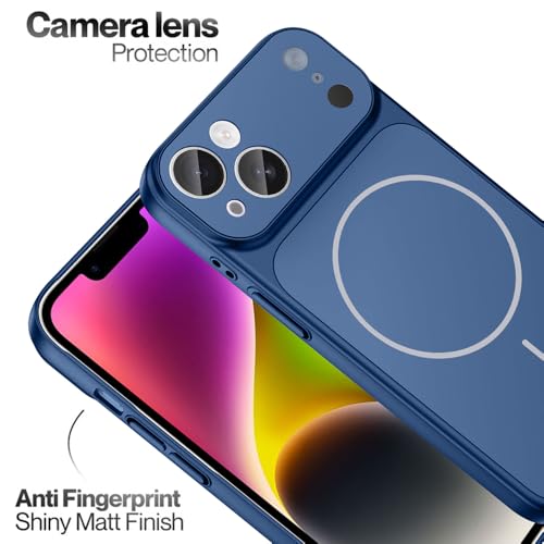 Image of SHINESTAR Converter Case for iPhone 14 | Premium Protective Mag-Safe Cover | iPhone 17 Pro / 17 Pro Max Series Style Design | in-Built Camera Guard | Wireless Charging Compatible - Blue