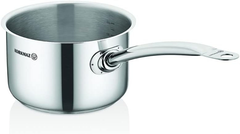 Korkmaz Proline Gastro Stainless Steel Saucepan with Grip Handles Induction Compatible a2708vc