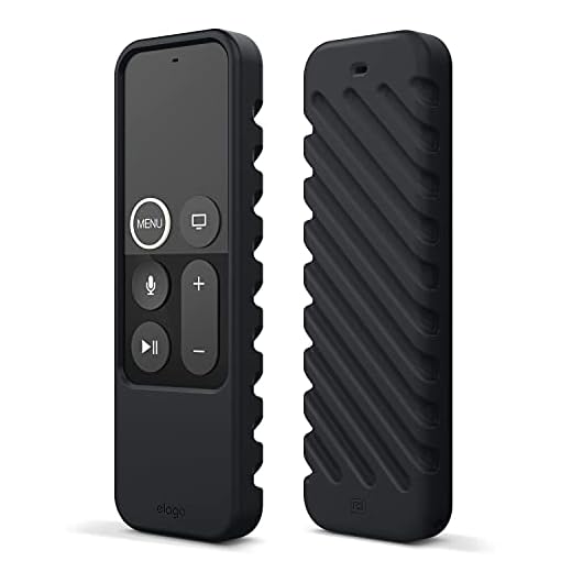 elago R3 Protective Case Compatible with Apple TV Siri Remote 4K (5th) / 4th Generation (Black) - Extra Protection, Lanyard Included