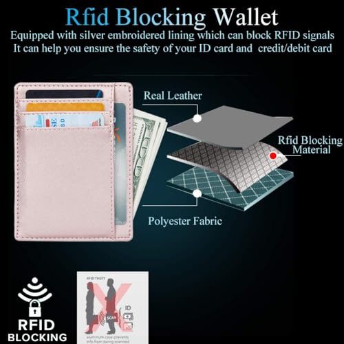 Small RFID Blocking Minimalist Slim Credit Card Holder Pocket Wallets for Men Women4