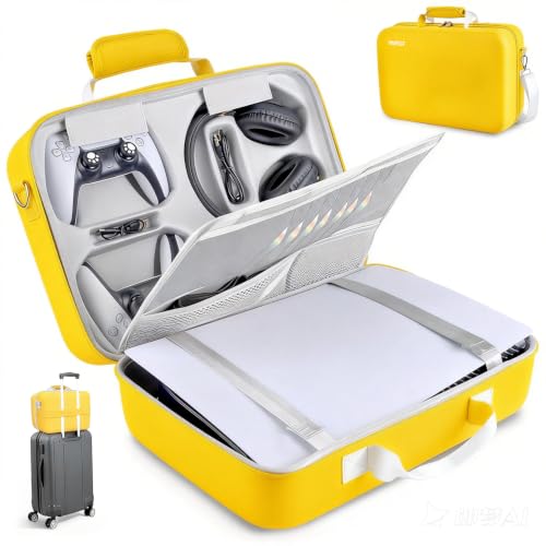 YMTGT Carrying Case for PS5/PS5 Pro/PS5 Slim, Shockproof Protective Travel Case Storage Bag Fits Console, Controller, Disk, Headset, Accessories for Playstation 5 Gamers Travel & Home Use image 2