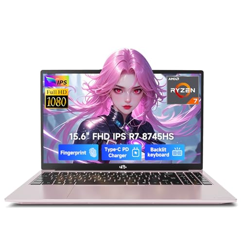NIMO 15.6" FHD-Business-Laptop, 8 Cores AMD Ryzen 7 8745HS 16GB RAM 512GB SSD (Up to 4.9GHz, Beat R9 7940HS), Radeon-780M, 100W Fast PD for Creators & Professionals Work/Gaming, 2-Year Warranty