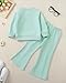 Mioglrie 5t 6t Girl Clothes 2Pcs Girls Sweatsuit Green Fall Outfits for Girls Kids Winter Sweatshirt Clothing Set Fashion Casual Flare Sweatpants