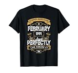 Vintage 34th Birthday Legends Were Born In February 1991 T-Shirt