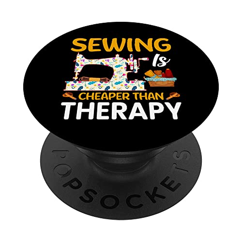 Sewing Is My Therapy - Funny Sewer Quilter Quilting Quote PopSockets PopGrip Intercambiable