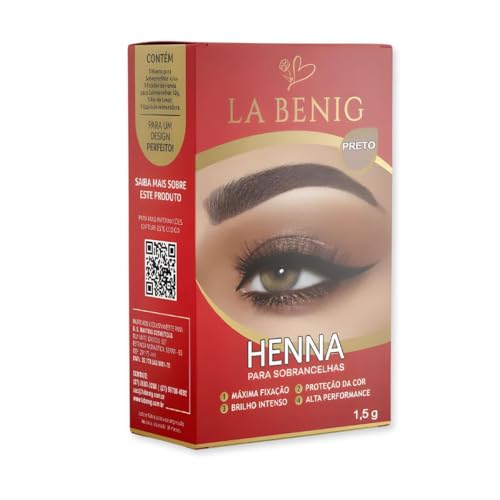 Kit Henna La Benig Preto 1,5g