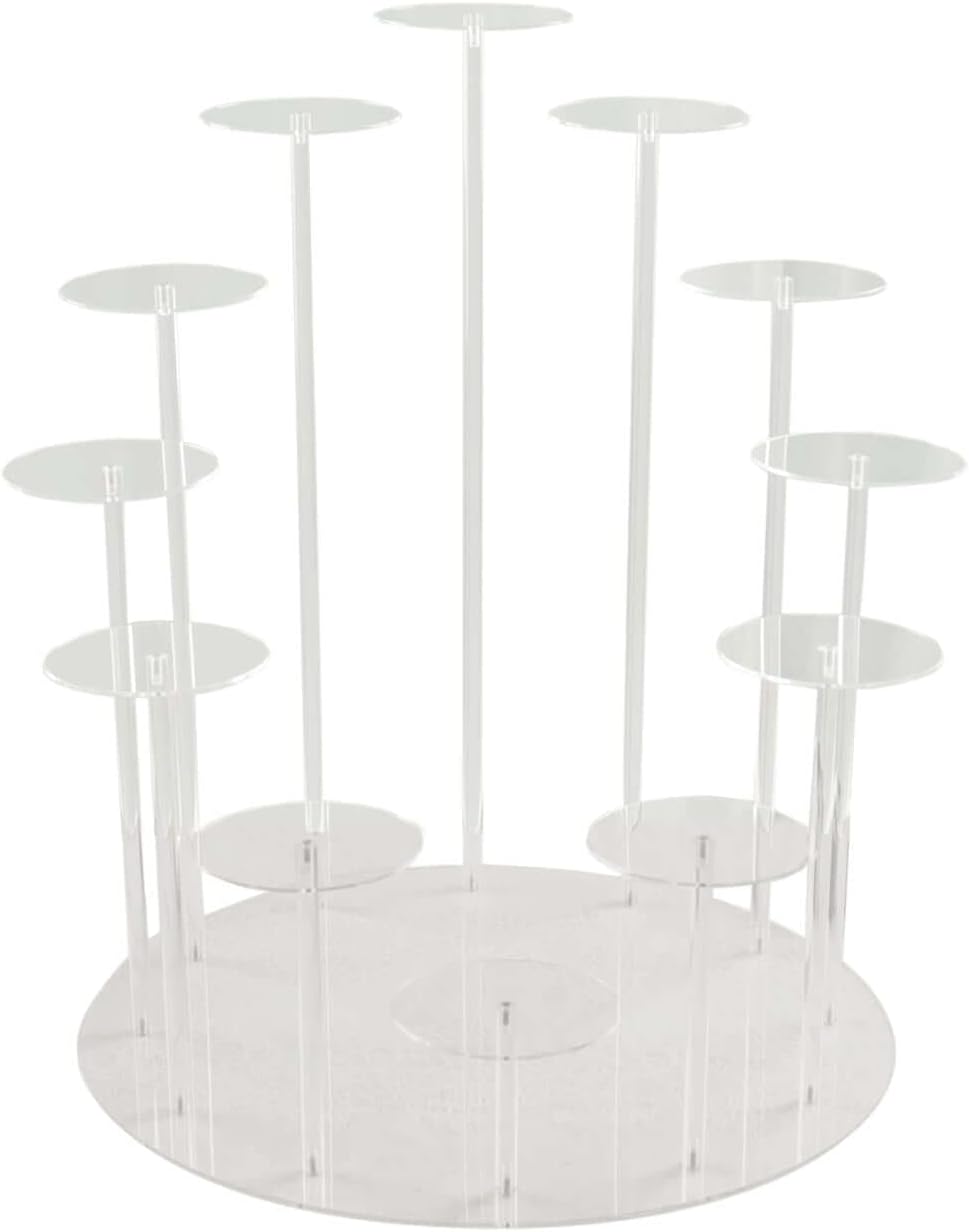 Efavormart 29" Tall 12-Arm Tiered Clear Acrylic Dessert Display Stand, Multi-Layer Round Tray Cupcake Serving Rack