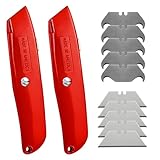 Canopus Heavy Duty Utility Knife with Utility and Hook Blades, All Metal Retractable Box Cutter, Carpet Knife...