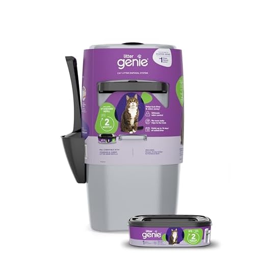 Litter Genie Pail - Cat Litter Disposal System - Cat Litter Box Disposal, Scoop, Bags - Silver