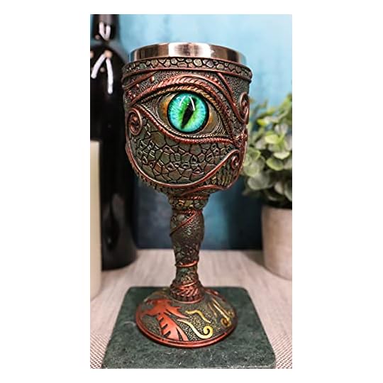 
                            Ebros Wizard's Alchemy Eye Of The Dragon Wine Goblet Chalice 7oz Capacity Figurine Resin With Stainless Steel Liner Evil Eye Of Sauron Dungeons And Dragons Decor Prehistoric Dinosaur Creature Godzilla
                        