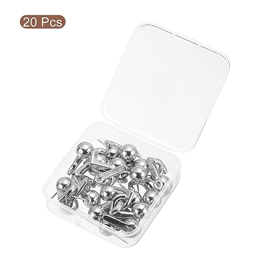 Image of uxcell Picture Hanging Hooks, 20pcs 20 Lbs - Zinc Alloy Hangers Nails, Push Pins for Hanging on Home Office Wooden or Fabric Wall (Silver)