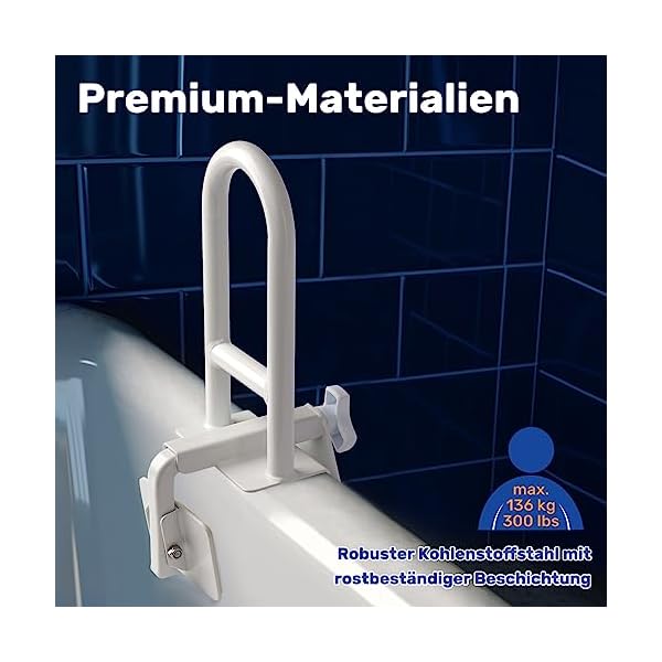 EasyVibe badewannen einstiegshilfe für senioren, Einstiegshilfe für die Badewanne, badewannenhaltegriffe Badewannengriff mit verstellbarer Breite, belastbar mit bis zu 136 kg – Bild 8