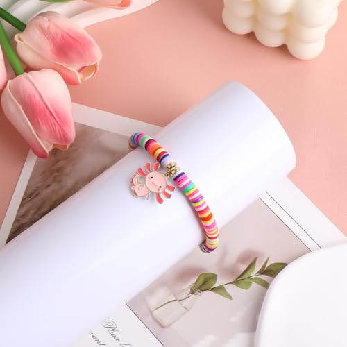 First Day of Kindergarten Bracelet Cute Axolotl Stuff Back to School Gifts with Lovely Card Clay Beads Mother Daughter Jewelry for Gir Daughter Granddaughter Niece4