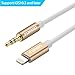 [Support iOS10.3] Lightning to 3.5mm 3Ft Male to Male Aux Stereo Audio Cable, TOPGO Premium Lightning to Aux Cable for iPhone 7 / 7 plus to Headphone, Home / Car Stereo, Speaker and More - Gold