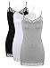 Produktbild Damen-Tanktop mit Spitze, Hemdchen mit verstellbaren Spaghettiträger, Unterhemden, 3 Stück - mehrfarbig - Groß