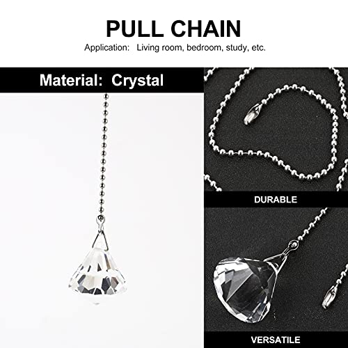 Uonlytech 2Pcs Fã Luz Puxar Cadeia Prisma Bola De Cristal Claro Puxar Cadeia Extensor Dazzling Crist
