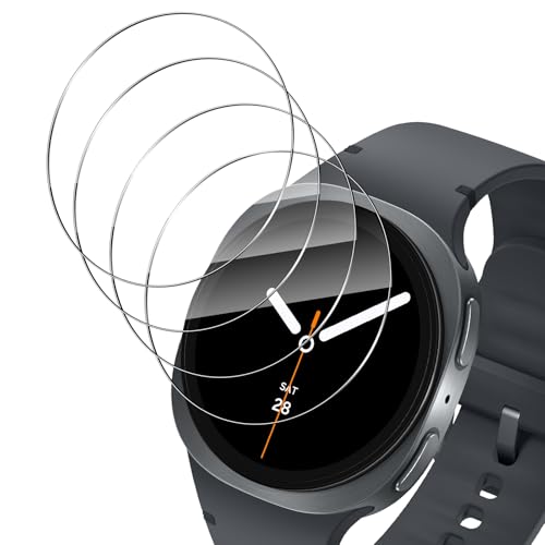 Holilo 4 Stück Schutzfolie kompatibel mit Samsung Galaxy Watch 8 44mm Panzerglas Folie displayschutz, Anti-Kratzen Ultra...