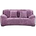 YIRUNMEI Pokrowiec na sofę, pluszowy pokrowiec na sofę all-inclusive, antypoślizgowy elastyczny pokrowiec na sofę, jasnofioletowy, 3-osobowy, wodoodporny pokrowiec na sofę