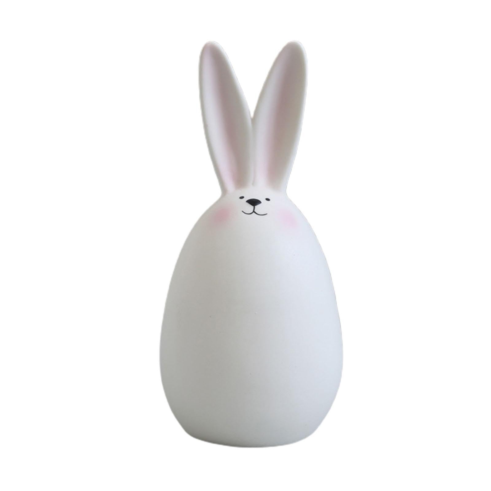 ALCXAZS Vivid Bunny Statue Easter Bunny Figurine Statue Stunning Home Decor Bringing Life To Any Room Setting Modern Bookcase Shelf Desktop Decor Birthday, White, C 15cm Blush