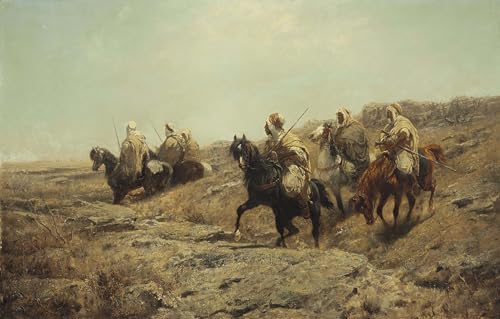 Tableau Arabische Krieger Adolf Schreyer en toile 60x90cm pour salon