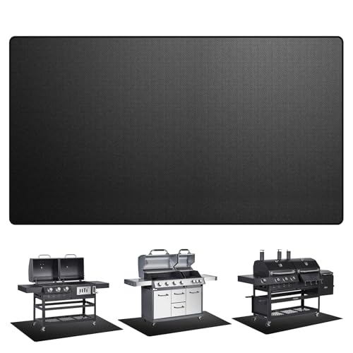Esterilla para barbacoa, Alfombra Protectora para Barbacoa 90×120 cm – Alfombra Ignífuga para Brasero y Barbacoa, Resistente al Calor hasta, Impermeable y Antigrasa