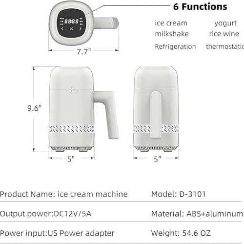 Eismaschine ohne Vorfrieren – 300 ml gefrorener Joghurt und Softeismaschine mit 6 Modi für gesunde Desserts – ideal für Zuhause und Café – Bild 8
