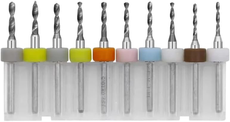 Micro Twist Carbide Drill Bits, 0.1-3.0mm Multi-Size Set, 10PCS for Circuit Board Precision Drilling (10pcs 1.5-2.4mm)