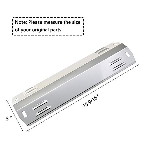 Hisencn Stainless Steel Gas Grill Heat Shield Plate Heat Tent Shield Deflector Replacement Parts For Dyna-Glo Dga480, Dga550, Dga480Ssn, Dga480Ssp, Master Forge Mfa480, 550 Gas Grill Models (5-Pack) #TOP1