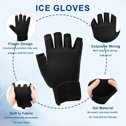 Guantes de hielo para manos con artritis, 2 piezas miniatura 3