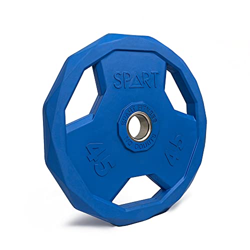 Image of SPART Color Coded Weight Plate 2-Inch Rubber Coated Olympic Grip Plate for Barbell, Solid Cast Iron Weight Plates for Strength Training, Weightlifting, Crossfit, Home Gym, 2.5LB /5LB /10LB /25LB /35LB /45LB, Pair