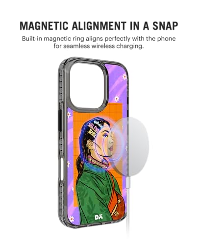 Image of DailyObjects Girl Power Babe Stride 2.0 Magnetic Case Cover Compatible with iPhone 16 Pro Max | Wireless Charging Slim Back Cover | 2 Layer Edge Protection & Shockproof
