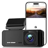 Dash Cam, 1296P Front Dashcam for Cars, Veement V300 WiFi Dash Camera with App, Night Vision, Mini Hidden Single Car Camera, 24H Parking Mode, Loop Recording, Support Up to 256GB, Black