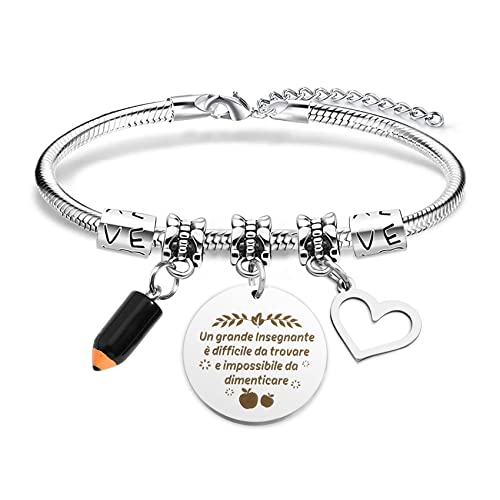 Bracciale Regalo Insegnante, Maestra Fine Anno -chi Semina amore Raccoglie Felicità