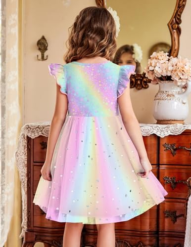 Image of Arshiner Toddler Tutu Dress Little Girls Fluffy Summer Dresses Casual Party Tulle Sundress for Kids 2-6Y