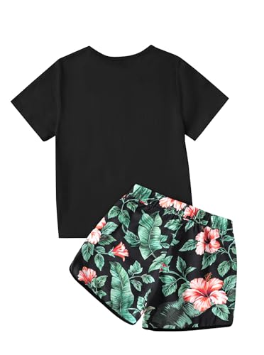 Image of Girl's 2 Piece Outfits Cute Summer T-Shirt and Graphic Shorts Clothing Sets